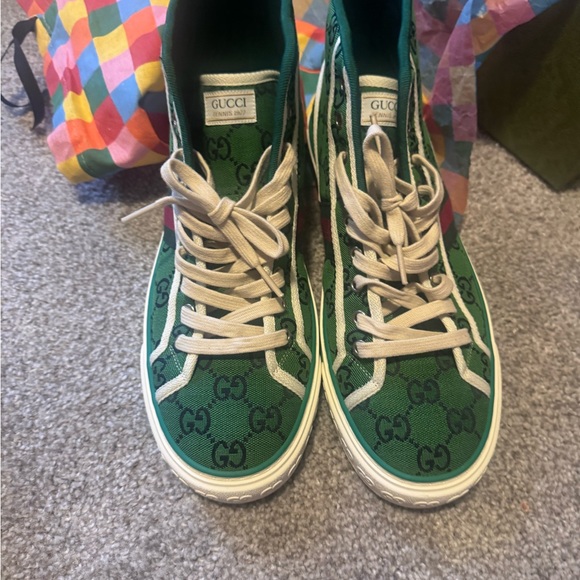Gucci Green High-Top Sneakers - Picture 2 of 5